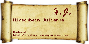 Hirschbein Julianna névjegykártya